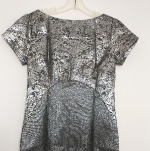 Lucy & CO Foil Metallic A-Line Mini Dress V Back | NWT | Medium